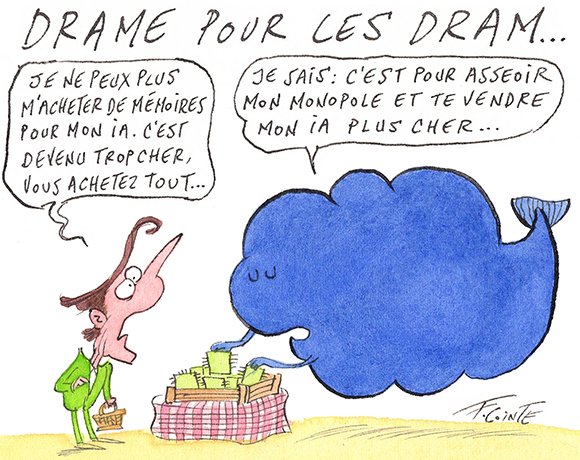 Dessin: Pénurie des puces mémoire : Samsung et SK Hynix triplent leurs bénéfices